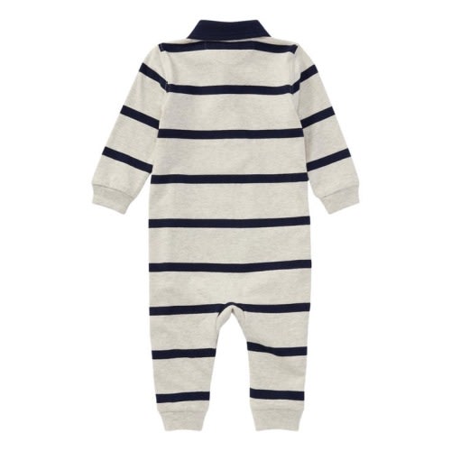Rugby Stripe Cotton Interlock Polo Romper