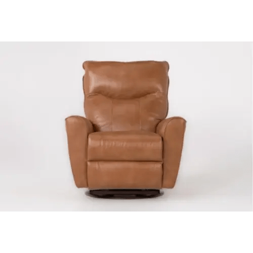 La-Z-Boy Belmont Camel Leather 36" Power Swivel Rocker 4 Motor Recliner With Power Headrest Lumbar & USB