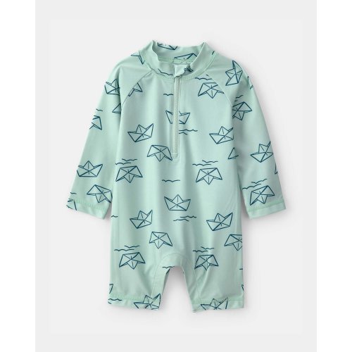 Baby Boy Boat Long-Sleeve Rashguard - Turquoise | Carter's