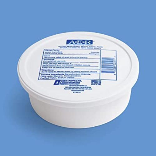 BIRCHWOOD Laboratories A-E-R Pre-Moistened Witch Hazel Pads, 160 Count (Pack of 4)