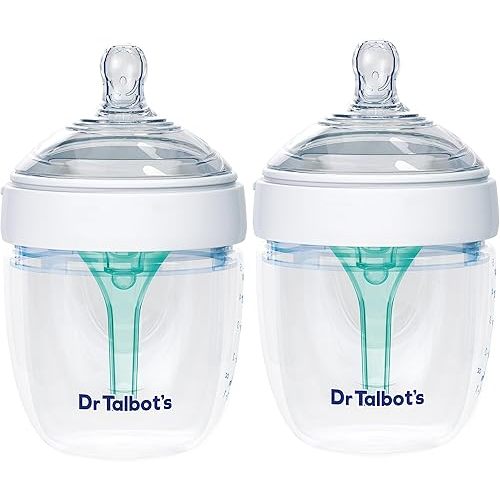 Dr. Talbot's Silicone Anti-Colic Bottles - (2-Pack) Self-Sterilizing Baby Bottles for Newborns - 5 oz - White