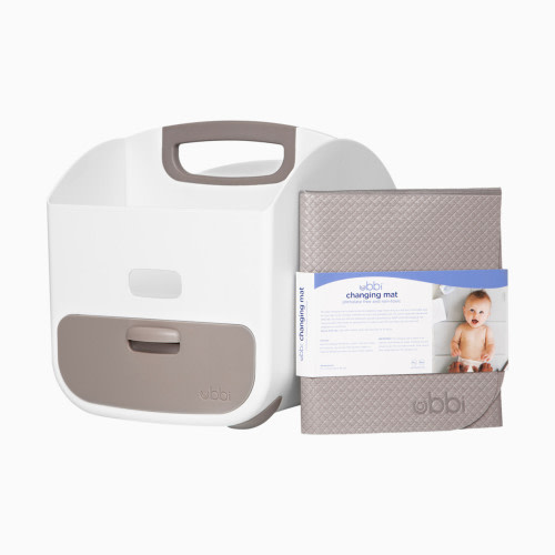 Ubbi Diaper Caddy & Changing Mat - Taupe