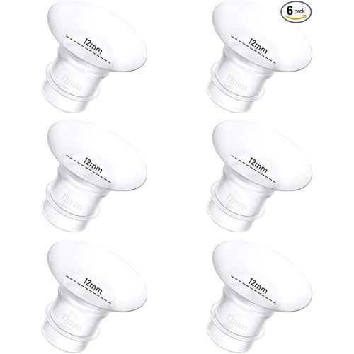 6Pcs Breast Pump Flange Insert 12mm Compatible with Momcozy/Spectra/Medela/eufy/Elvie/Lansinoh/Paruu P10 Breast Pump, Fit for Momcozy M5/M9/M6/V2 Pro/V2 pro/S12 Pro/eufy E10 S1 S1 Pro, 24mm Flange