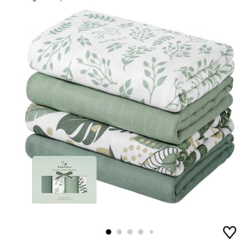 Yoofoss Muslin Swaddle Blankets, Organic Baby Blankets, 47 x 47 Inches Receiving Blanket for Baby Boys and Girls, Baby Essentials for Newborns Soft Breathable