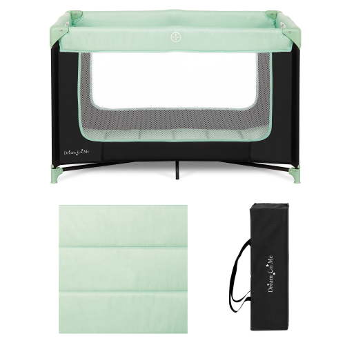Dream on Me Zodiak Portable Playard with Carry Bag & Shoulder Strap, Mint, Unisex