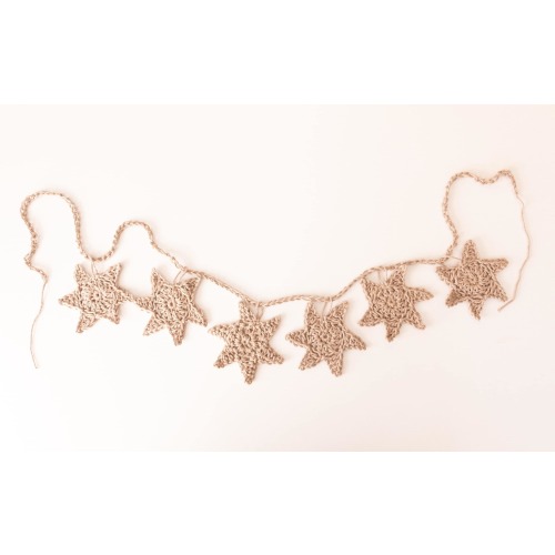 Crochet Star Garland: Cotton Boho Nursery Decor, 4 ft