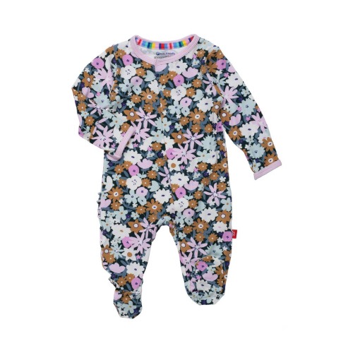 Magnetic Me Finchley Floral Ruffle Magnetic Footie | Nordstromrack