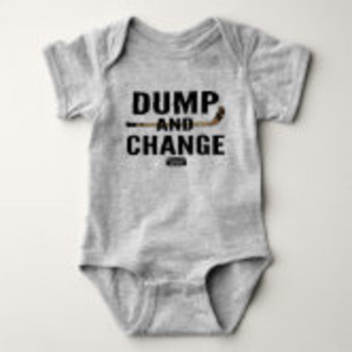 Dump and Change Hockey Baby Black and Gold Sticks Bodysuit | Zazzle