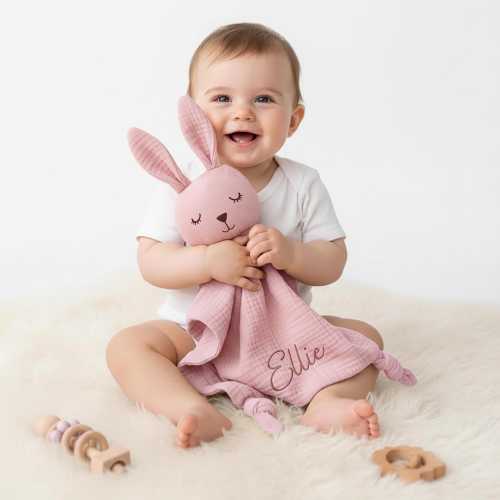 Personalized Baby Security Blanket, Organic Cotton Cuddle Lovey