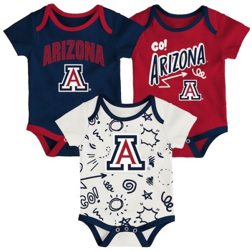 Newborn & Infant Outerstuff Arizona Wildcats Three-Pack All Day Play Bodysuit Set
