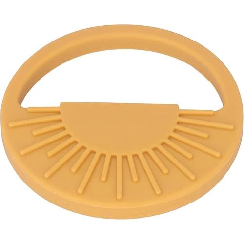 Garosa Baby Silicone Teether Toy Semi Circular Sun Easy to Hold Infant Molar Teether for Soothing Teething Pain Chewing Toy for Infants Toddlers Yellow