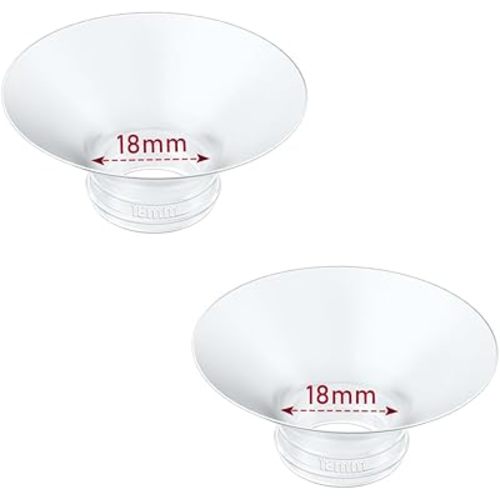 Flange Insert 2PCS 18mm Compatible with Momcozy M9/M6/M5/S12 Pro/V1 Pro/V2 pro, Spectra/Medela/Elvie/NCVI/TSRETE/eufy/Lansinoh/Paruu/MomMed Breast Pump 24mm Shields/Flanges (2pcs-18mm)