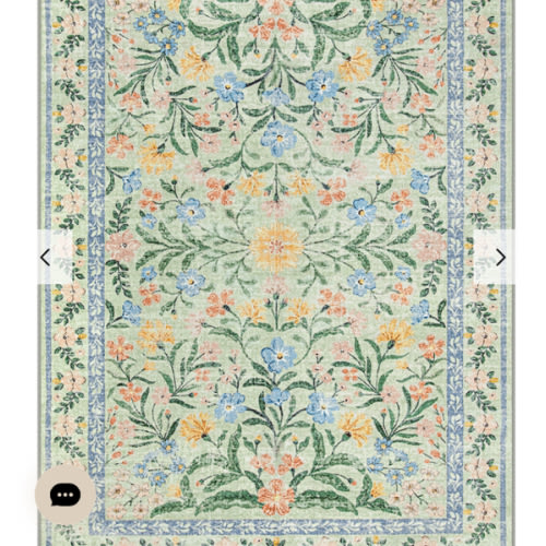 Sylvie Boho Modern Parisian Garden Green Floral Area Rug - Lahome