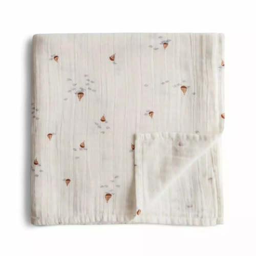 Mushie Muslin Swaddle Blanket - Organic Cotton Baby Comfort - The Natural Baby