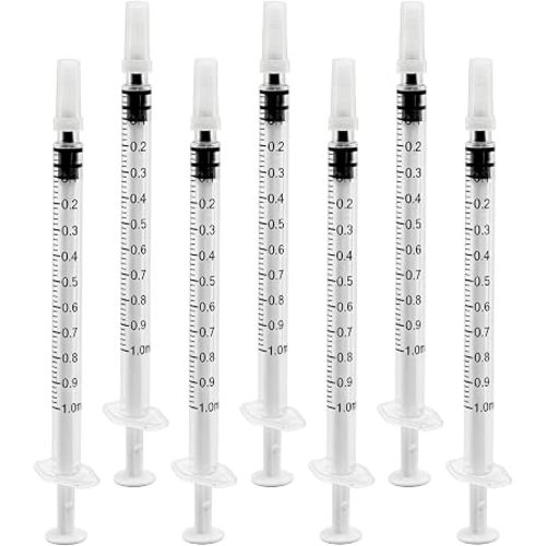 30Pack 1ml Syringe for Liquid, 1cc Plastic Small Syringe without Needle