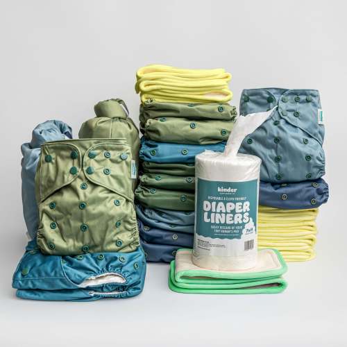 Coastal Calm 15 Pack New Parent Starter Bundle – Kinder Cloth Diaper Co.