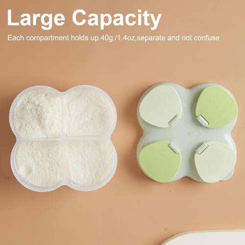 Baby Formula Dispenser 4-Compartment – No-Spill Portable Milk Powder Container for Travel, On-the-Go, Outdoor | Snack & Formula Holder for Infants & Toddlers by Safeglitz