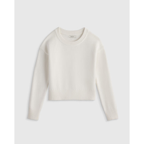100% Organic Cotton Crewneck Sweater in Ivory