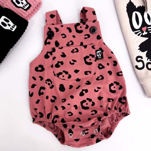 DUSKY PINK LEOPARD PRINT BABY ROMPER – Skeletots