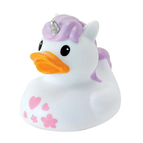 Infantino Fun Time Duck Baby Bath Toy, Squeezable Floating Duck, BPA-Free, Infant & Toddler Bath Toy, Unicorn