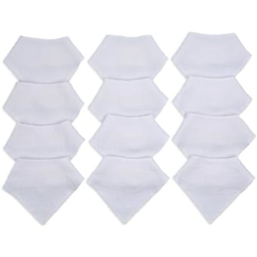 Maiwa Cotton Bandana Drool Bibs for Baby Girl Boys for Drooling and Teething for 8 Pack (White 2)