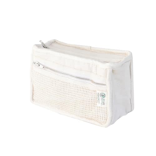 Simple Ecology Organic Cotton Canvas Padded Toiletry, Cosmetic, Travel Bag - Natural