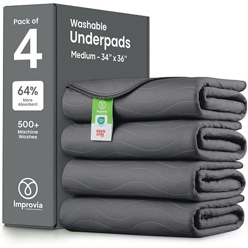 IMPROVIA® Washable Underpads, Heavy Absorbency Reusable Incontinence Pads