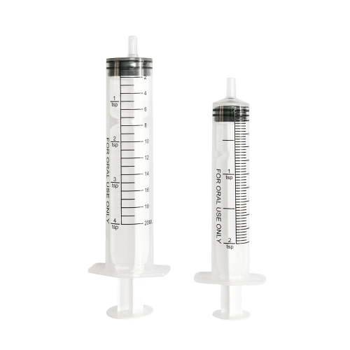 Equate Plastic Medicine Dosing Oral Syringe Set, 2 Tsp and 4 Tsp Capacity, 2 Pieces HSA/FSA Eligible