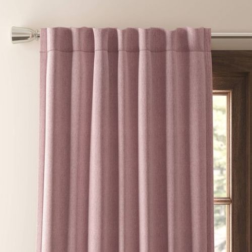 50"x84" Blackout Corded Ribbed Curtain Panel Rose Pink - Threshold™: Recycled Polyester, Lined, Indoor Use