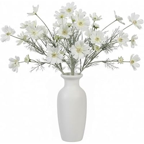 4pcs 24Inch White Cosmos Branches Artificial Flowers,White Fake Flowers, Vase Decor Flowers, for Home Decoration Artificial Flowers