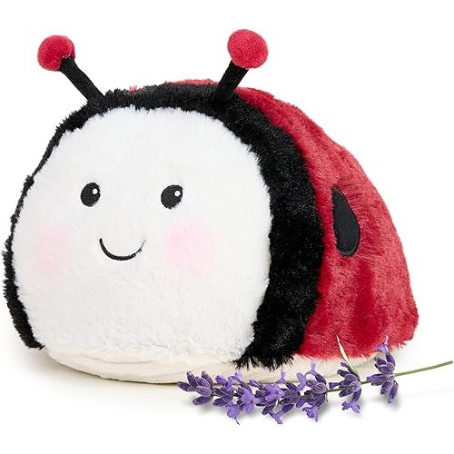 warmies Animales de peluche con peso y aptos para microondas, mariquita, peluche con calefacción para calidez y comodidad, bonitos juguetes de felpa suave para adultos y niños (niños, niñas, bebés y niños pequeños)