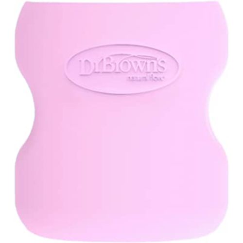 Dr. Brown's Natural Flow Options+ Glass Baby Bottle Sleeves,100% Silicone,5 oz,Wide-Neck,Pink