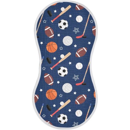 vvfelixl Muslin Burp Cloths Team Sports Baby Washcloths for Baby Girl Boys 2 Pack