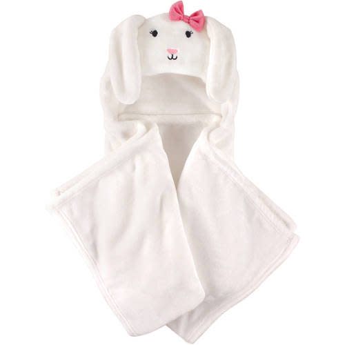 Hudson Baby Boy and Girl Animal Hooded Blanket - Bunny