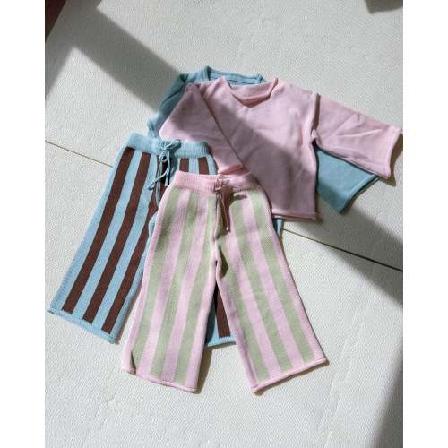 Stripe Knit Set - Strawberry Matcha – AEGI BLOOM