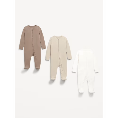 Unisex 2-Way-Zip Sleep & Play Footed One-Piece 3-Pack for Baby
