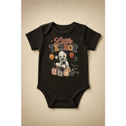 Art The Clown Baby Bodysuit – Little Terror Horror Baby Clothes – Creepy Cute Halloween Infant Outfit