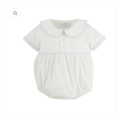 The Collared Poplin Baby Bubble- White – Littles on 5th