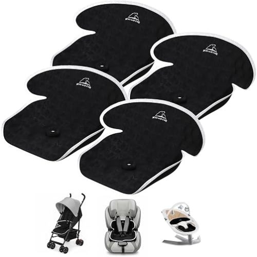 Piddle Pads - Strollers, Bouncers & Car Seat Pad, Waterproof & Machine-Washable Cover on Car Potty for Toddler Toilet Training (Black, Pack of 4)