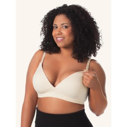 Leading Lady Women's The June - Contoured Seamless Wireless Nursing Bra Nude 38DD