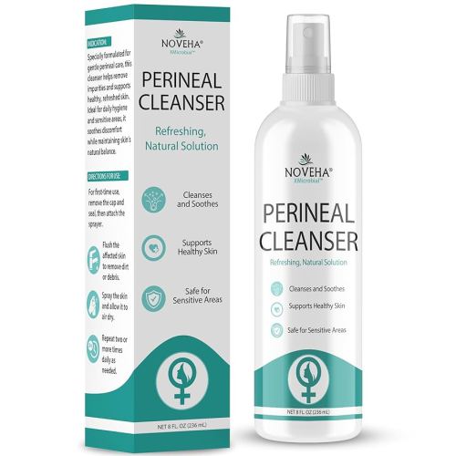 Noveha Perineal Spray & Cleanser | No-Rinse Formula for Daily Hygiene & Odor Control | Gentle Care for Postpartum, Seniors & Sensitive Areas | 8oz