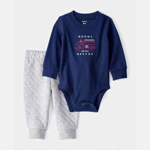 Baby Boy Carter's 2-pc. Fire Truck Print Long-Sleeve Bodysuit & Pant Set