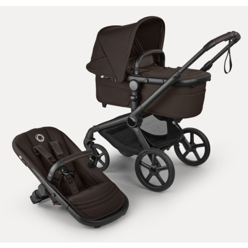 Bugaboo Fox 5 Renew 2-in-1 stroller cocoa brown sun canopy, cocoa brown fabrics, black base | Bugaboo
