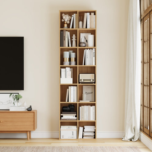 Ebern Designs Nyajiah 70.8'' H X 19.6'' W Cube Bookcase With Adjustable Shelves, Wood Media Storage Shelves, CDs Storage Shelves & Reviews | Wayfair