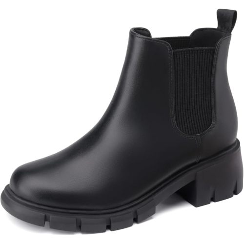 Girls Ankle Boots Kids Comfortable Slip on Lug Sole Chelsea Booties for Toddler Little Kid Big Kids