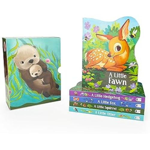 Animal Board Book Set - 5 Shaped Animal Books and Slipcase