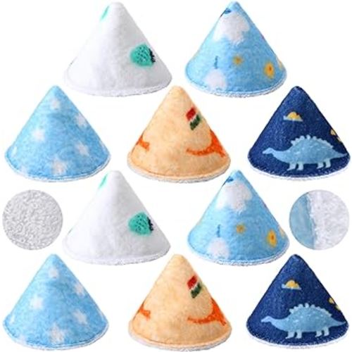 Suhine 10 Pcs Baby Boy Pee Shield Diaper Changing Accessory Reusable Pee Covers Baby Boy Pee Cap for Newborn Boys, Stars Flowers Design