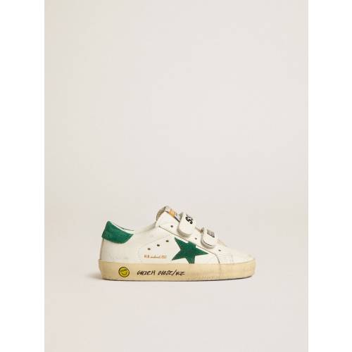 Old School Junior with green suede star and heel tab