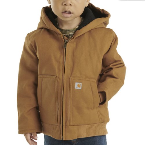 12M Carhartt Brown Boys' Hooded Insulated Active Jac (Baby/Toddler) | Carhartt