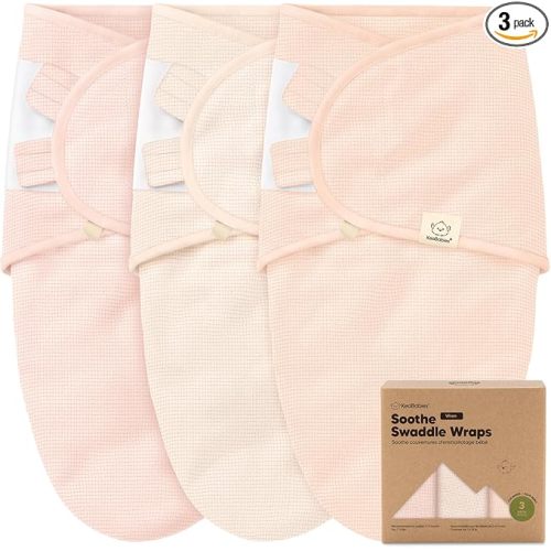 3-Pack Organic Swaddles for Newborns, Baby Swaddles 0-3 Months (Angelic) | Newborn Swaddle Sleep Sacks, Soft Cotton, Infant, Baby Swaddle Wraps, Girls, Boys, Large Hook & Loop Closure